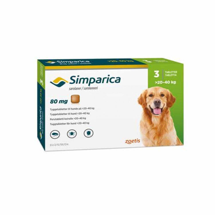 SIMPARICA 80 MG X 1 TAB (20 A 40 KG)