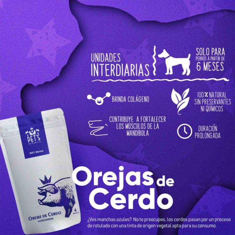 PETS REPUBLIC OREJAS DE CERDO 4 UNIDADES - Imagen 3