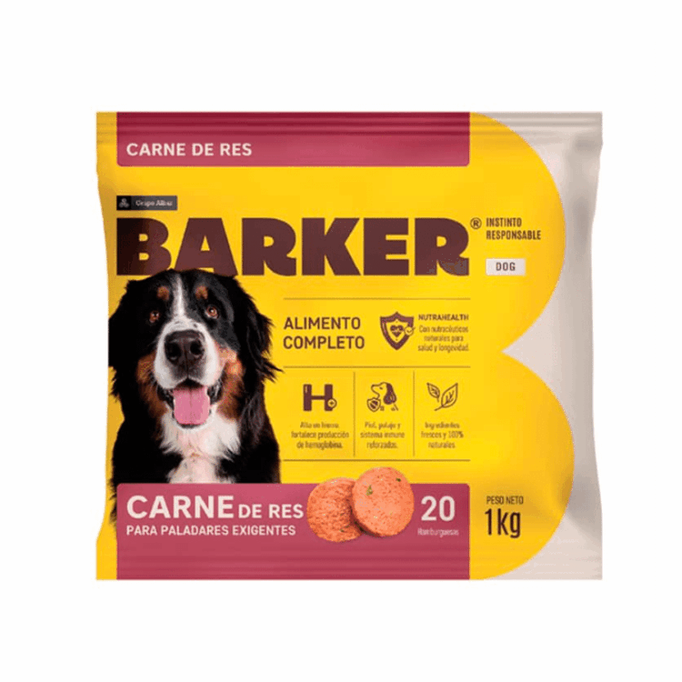 Barker Carne De Res 1 Kg. (20 Hamburguesas)