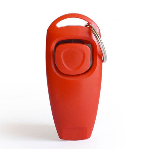 Clicker + Silbato Para Adiestramiento Rojo