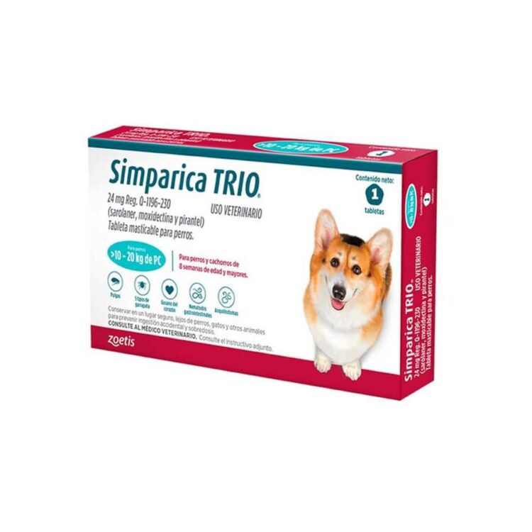Simparica Trio Blue 10.1-20 kg
