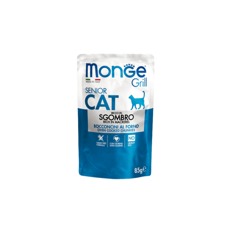 MONGE FELINE GRILL SENIOR CABALLA SOBRE 85 G