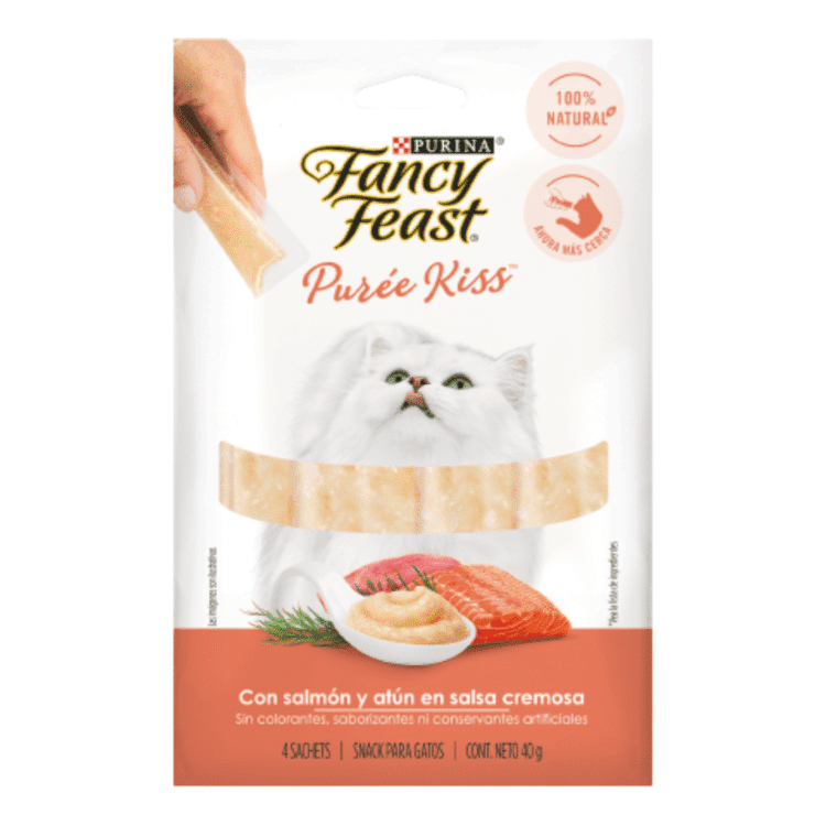 Fancy Feast Purée Kiss Salmón y Atún 4 x 10gr