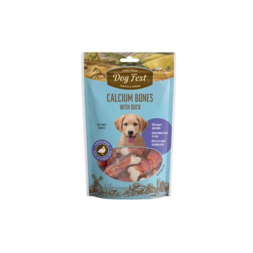 Dog Fest Puppy Treats y Chews Calcium Bones With Duck 