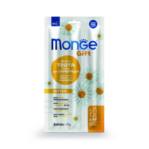 Monge Gift Soft Sticks Kitten Cat – Trucha y Manzanilla