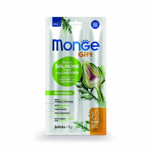 Monge Gift Soft Sticks Cat Hairball – Salmon y Alcachofa