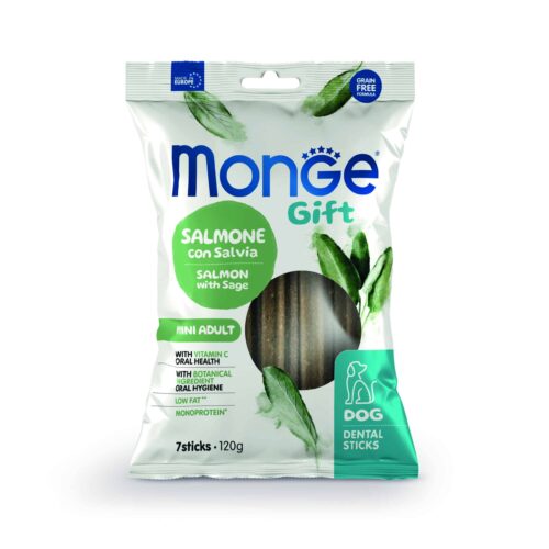 Monge Gift Dental Sticks Dog Mini Adult – Salmon y Salvia