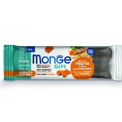 Monge Gift Meat Bars Mobility Support Dog Adult – Trucha y Curcuma