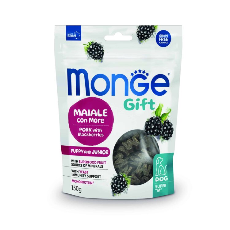 Monge Gift Super M Puppy and Junior – Cerdo y Moras