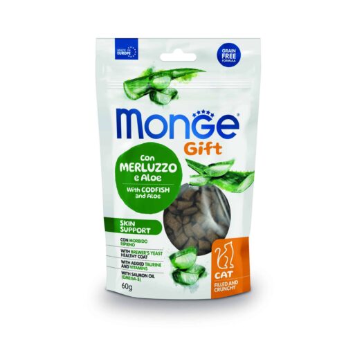 Monge Gift Filled and Crunchy Skin Support Cat Adult – Bacalao y Aloe