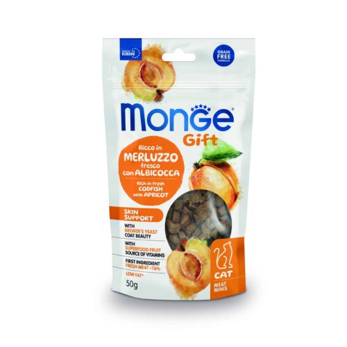 Monge Gift Meat Minis Skin support Cat Adult – Bacalao y Albaricoque