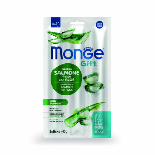 Monge Gift Sticks Skin support Dog Adult – Salmon y Aloe