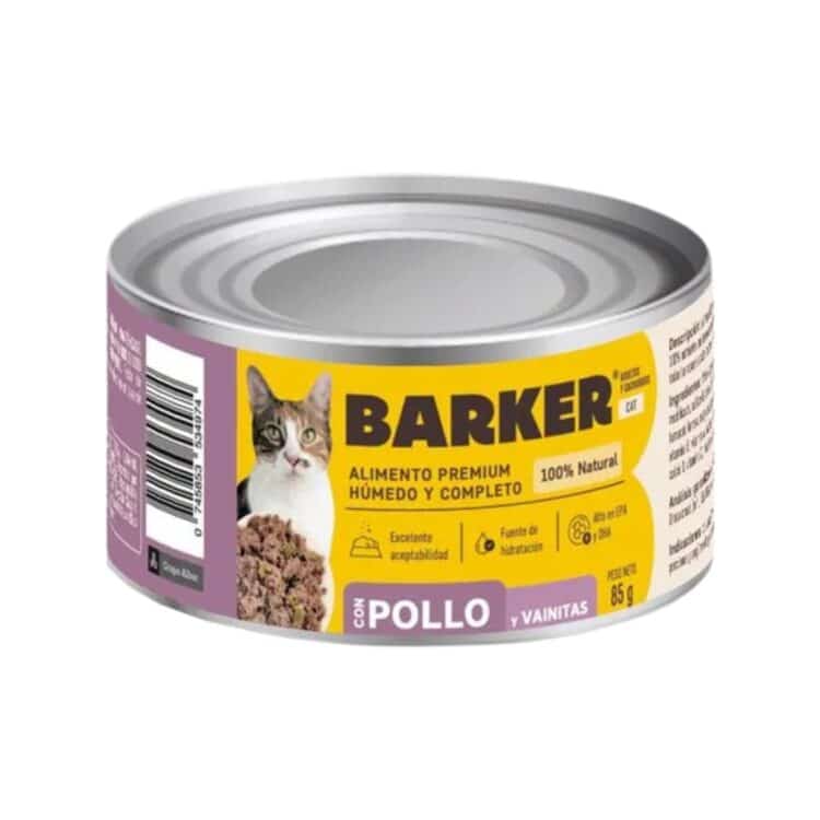 Barker Cat Alimento Húmedo Lata – Pollo y Vainitas