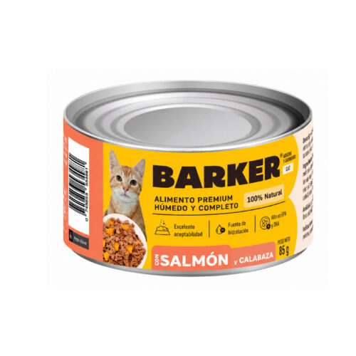 Barker Cat Alimento Húmedo Lata – Salmón y Calabaza
