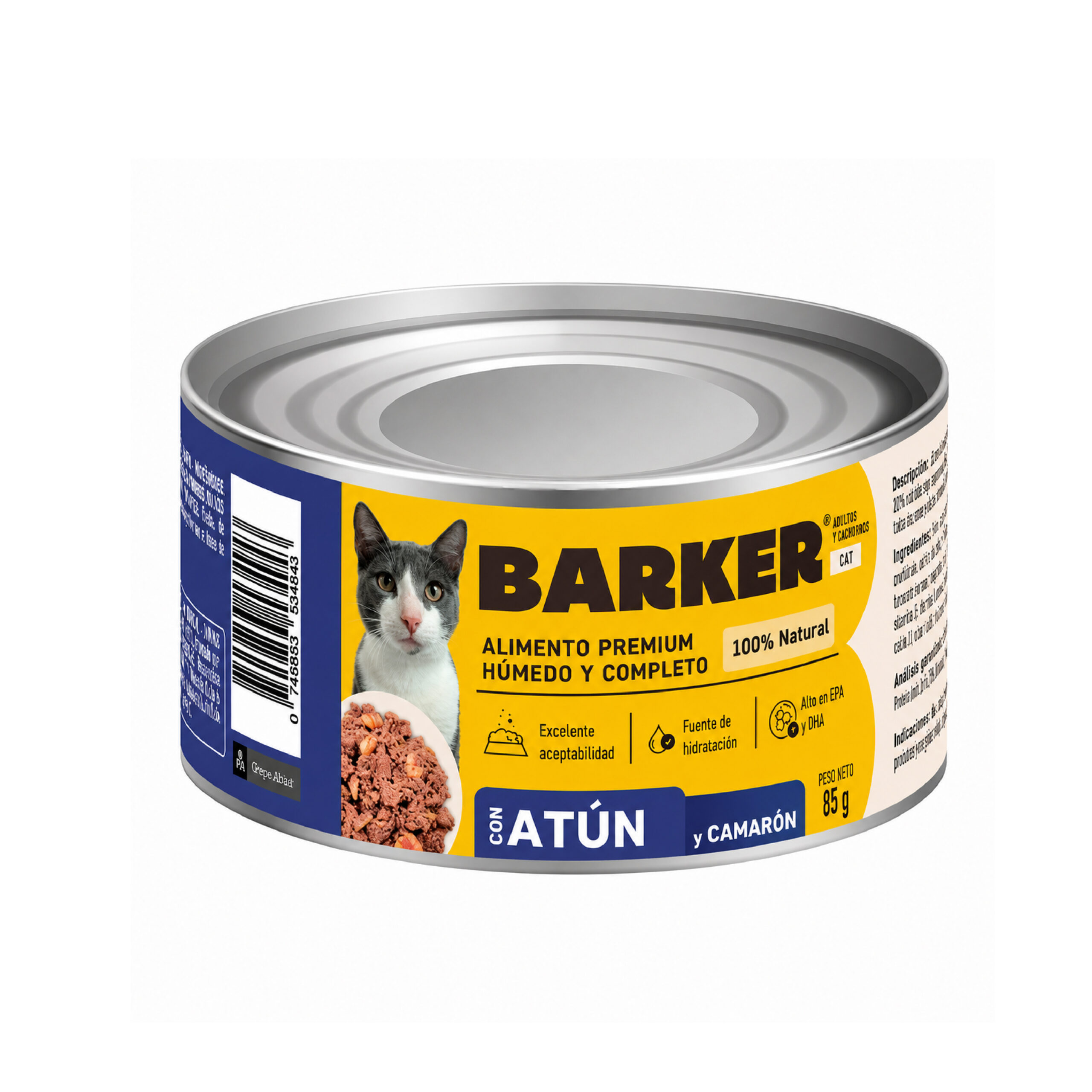 Barker Cat Alimento Húmedo Lata – Atún y Camarón