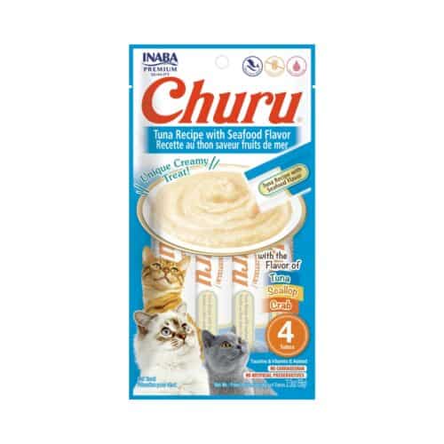 Churu Cat Tuna Recipe with Seafood Flavor 4 Tubes
