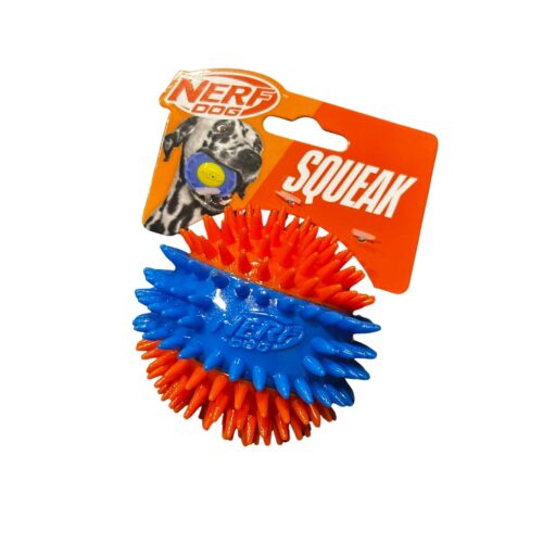 Nerf Dog Spike Squeak Ball – Orange/Blue