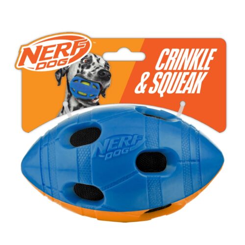 Nerf Dog Crinkle and Squeak Orange/Blue
